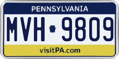 PA license plate MVH9809