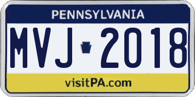 PA license plate MVJ2018