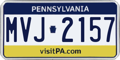 PA license plate MVJ2157