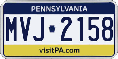 PA license plate MVJ2158