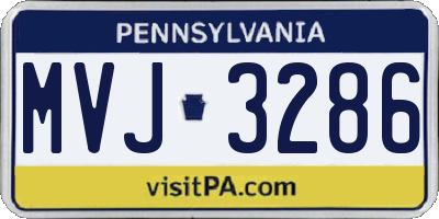 PA license plate MVJ3286