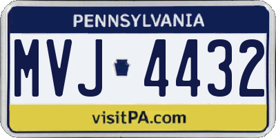 PA license plate MVJ4432