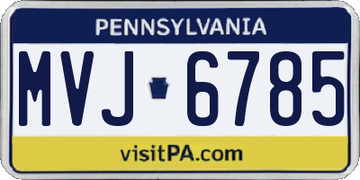 PA license plate MVJ6785