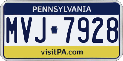 PA license plate MVJ7928