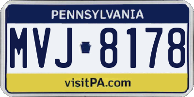 PA license plate MVJ8178