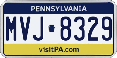 PA license plate MVJ8329