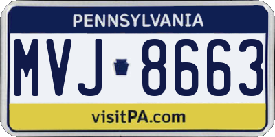 PA license plate MVJ8663