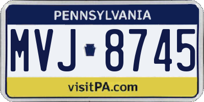 PA license plate MVJ8745