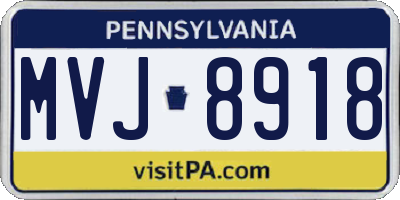 PA license plate MVJ8918