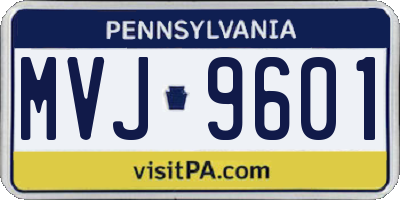 PA license plate MVJ9601