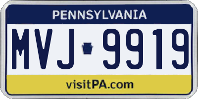 PA license plate MVJ9919