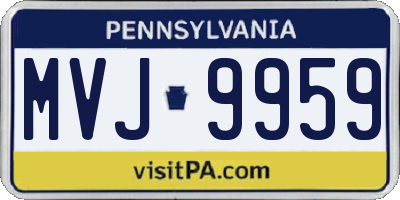 PA license plate MVJ9959