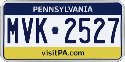 PA license plate MVK2527