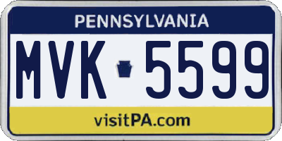 PA license plate MVK5599