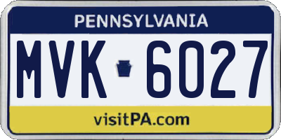 PA license plate MVK6027