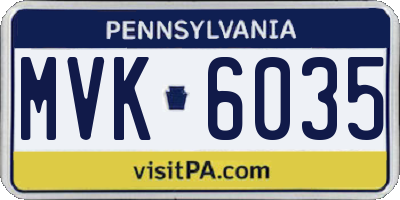 PA license plate MVK6035