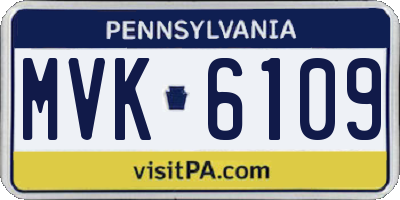 PA license plate MVK6109