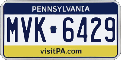 PA license plate MVK6429