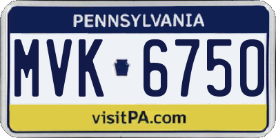 PA license plate MVK6750