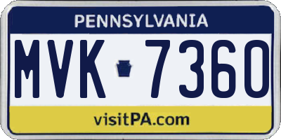 PA license plate MVK7360