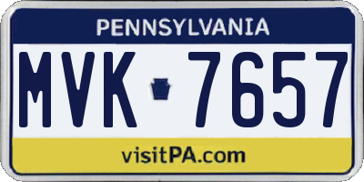 PA license plate MVK7657
