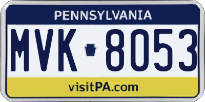PA license plate MVK8053