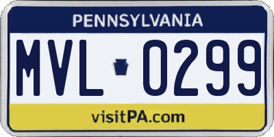 PA license plate MVL0299