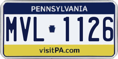 PA license plate MVL1126