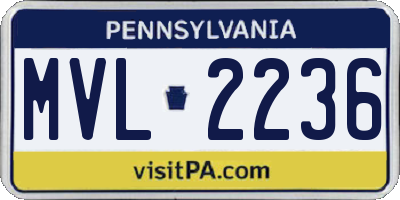 PA license plate MVL2236
