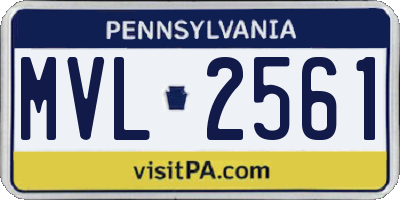 PA license plate MVL2561