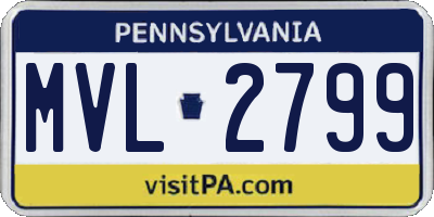 PA license plate MVL2799
