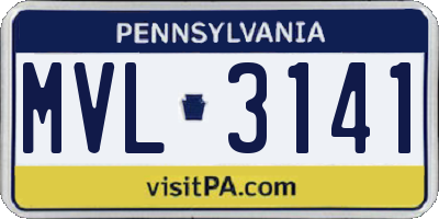 PA license plate MVL3141