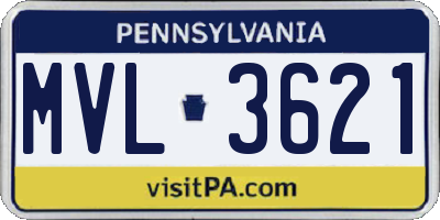 PA license plate MVL3621