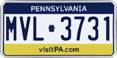 PA license plate MVL3731