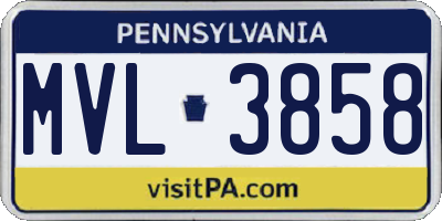 PA license plate MVL3858