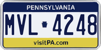 PA license plate MVL4248