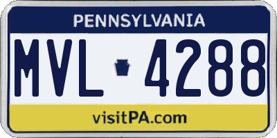PA license plate MVL4288