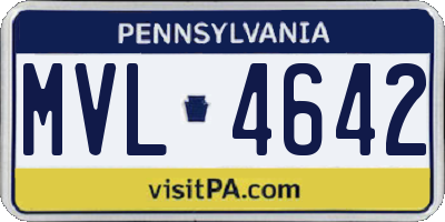 PA license plate MVL4642