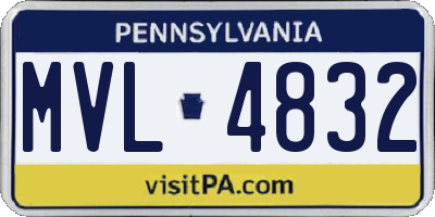 PA license plate MVL4832