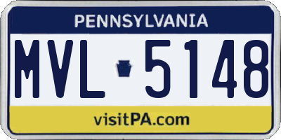 PA license plate MVL5148