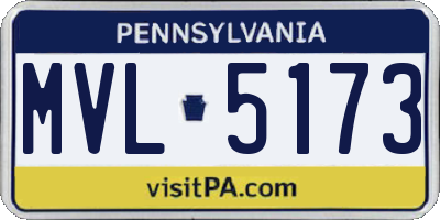 PA license plate MVL5173