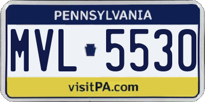PA license plate MVL5530