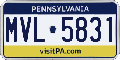 PA license plate MVL5831