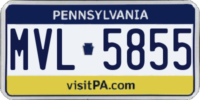 PA license plate MVL5855