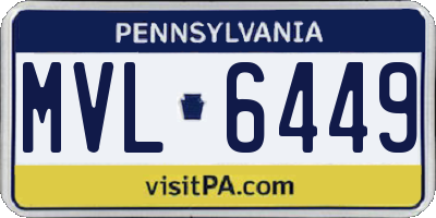 PA license plate MVL6449