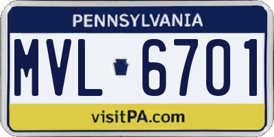 PA license plate MVL6701