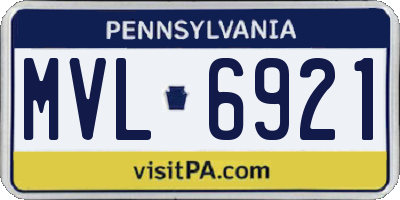 PA license plate MVL6921
