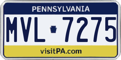 PA license plate MVL7275