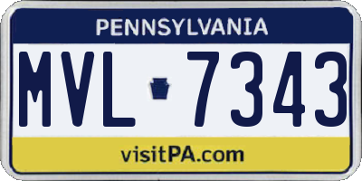PA license plate MVL7343