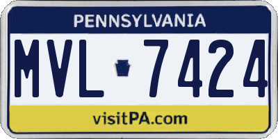 PA license plate MVL7424
